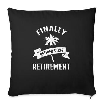 Enfin la rente de retraite 2024 cadeau pour les retraités - Housse de coussin décorative 45 x 45 cm - noir - Devant