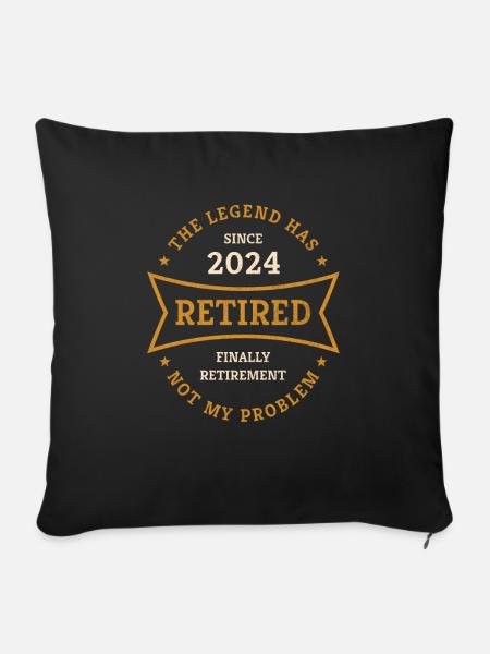 Ruhestand 2024 Endlich Rente Geschenk für Rentner - Sofakissenbezug 45 x 45 cm - Schwarz