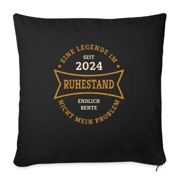 Retraite 2024 : enfin cadeau de retraite pour les retraités - Housse de coussin décorative 45 x 45 cm - noir - Devant