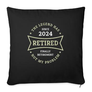 Retraite 2024 : enfin cadeau de retraite pour les retraités - Housse de coussin décorative 45 x 45 cm - noir - Devant