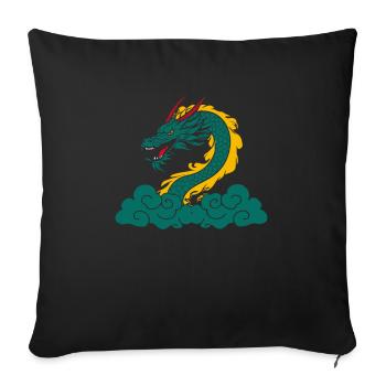 Year of the Dragon 2024 - Sofa pillowcase 17,3'' x 17,3'' (45 x 45 cm) - black - Front