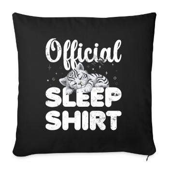 White Tiger Official Sleep Shirt Lazy Relax - Sofa pillowcase 17,3'' x 17,3'' (45 x 45 cm) - black - Front