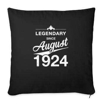 100e anniversaire Légendaire depuis août 1924 - Housse de coussin décorative 45 x 45 cm - noir - Devant