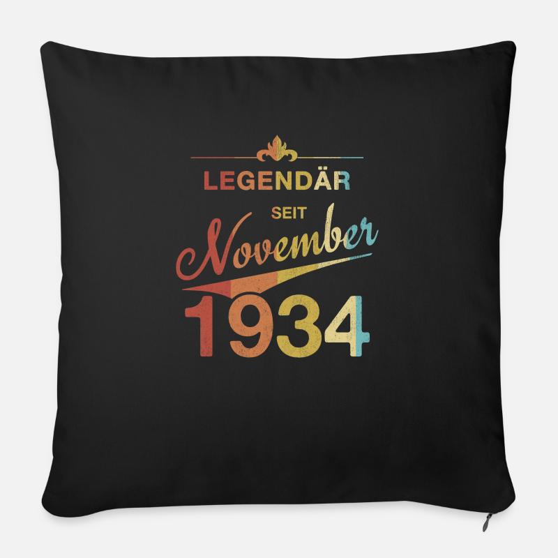 90. Geburtstag Legendär seit November 1934 - Sofakissenbezug 45 x 45 cm - Schwarz