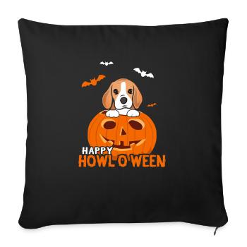 Halloween Beagle Kostüm Kürbis Hund Geschenkidee - Sofakissenbezug 45 x 45 cm - Schwarz - Vorne