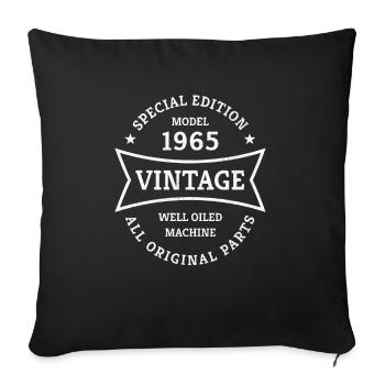 60th Birthday Vintage 1965 Vintage 60 Years - Sofa pillowcase 17,3'' x 17,3'' (45 x 45 cm) - black - Front