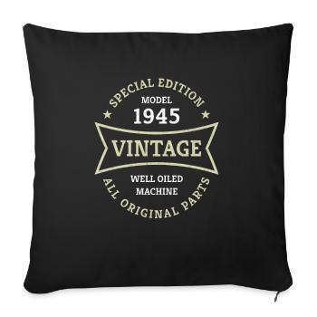 80th Birthday Year 1945 Vintage 80 Years - Sofa pillowcase 17,3'' x 17,3'' (45 x 45 cm) - black - Front