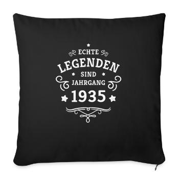 90. Geburtstag Legenden sind Jahrgang 1935 geboren - Sofakissenbezug 45 x 45 cm - Schwarz - Vorne