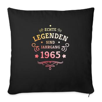 60e anniversaire Les légendes sont nées en 1965 - Housse de coussin décorative 45 x 45 cm - noir - Devant