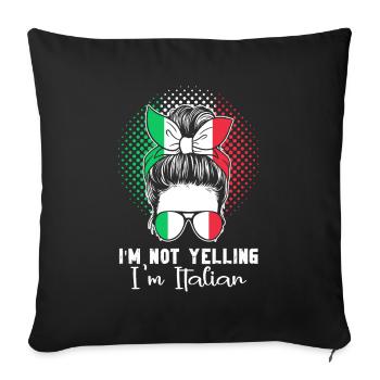 Italian Italy Funny Saying Gift Idea - Sofa pillowcase 17,3'' x 17,3'' (45 x 45 cm) - black - Front