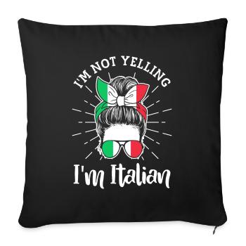 Italian Italy Funny Saying Gift Idea - Sofa pillowcase 17,3'' x 17,3'' (45 x 45 cm) - black - Front