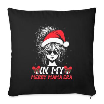 Dans ma joyeuse époque maman Noël Mères Parents - Housse de coussin décorative 45 x 45 cm - noir - Devant