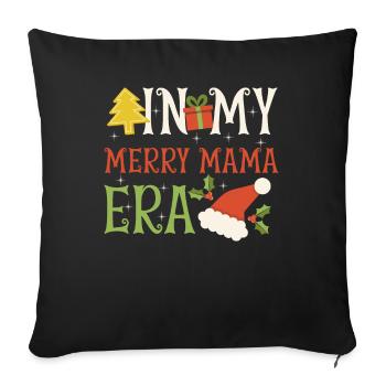 Dans ma joyeuse époque maman Noël Mères Parents - Housse de coussin décorative 45 x 45 cm - noir - Devant