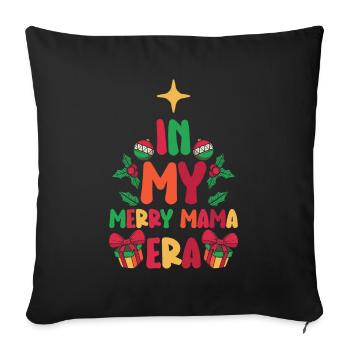 Dans ma joyeuse époque maman Noël Mères Parents - Housse de coussin décorative 45 x 45 cm - noir - Devant