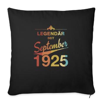 100e anniversaire Légendaire depuis septembre 1925 - Housse de coussin décorative 45 x 45 cm - noir - Devant