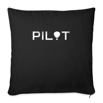 Ballooning Balloonist Hot Air Balloon Pilot - Sofa pillowcase 17,3'' x 17,3'' (45 x 45 cm) - black - Front