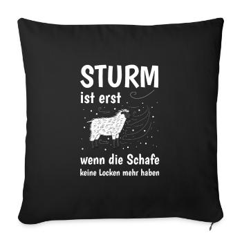 Storm is only when the sheep have no curls - Sofa pillowcase 17,3'' x 17,3'' (45 x 45 cm) - black - Front