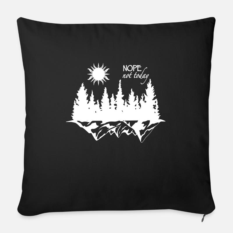 Sommer Wald Berge Sonne - Sofakissenbezug 45 x 45 cm - Schwarz