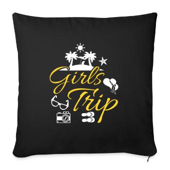 Filles voyage filles voyage équipage filles tournée filles équipage - Housse de coussin décorative 45 x 45 cm - noir - Devant