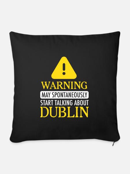WARNING!: Dublin - Sofakissenbezug 45 x 45 cm - Schwarz