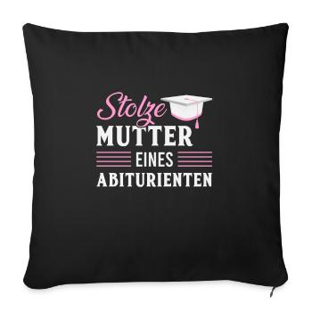 fier mère lycée diplôme d'études secondaires lycée - Housse de coussin décorative 45 x 45 cm - noir - Devant