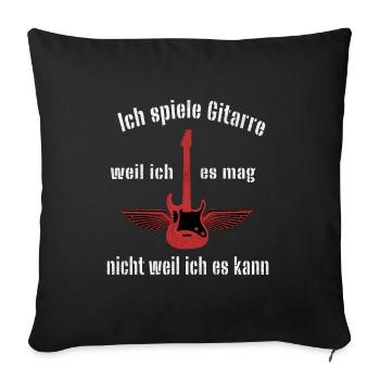 Gitarre Musiker Gitarristen Geschenkidee - Sofakissenbezug 45 x 45 cm - Schwarz - Vorne