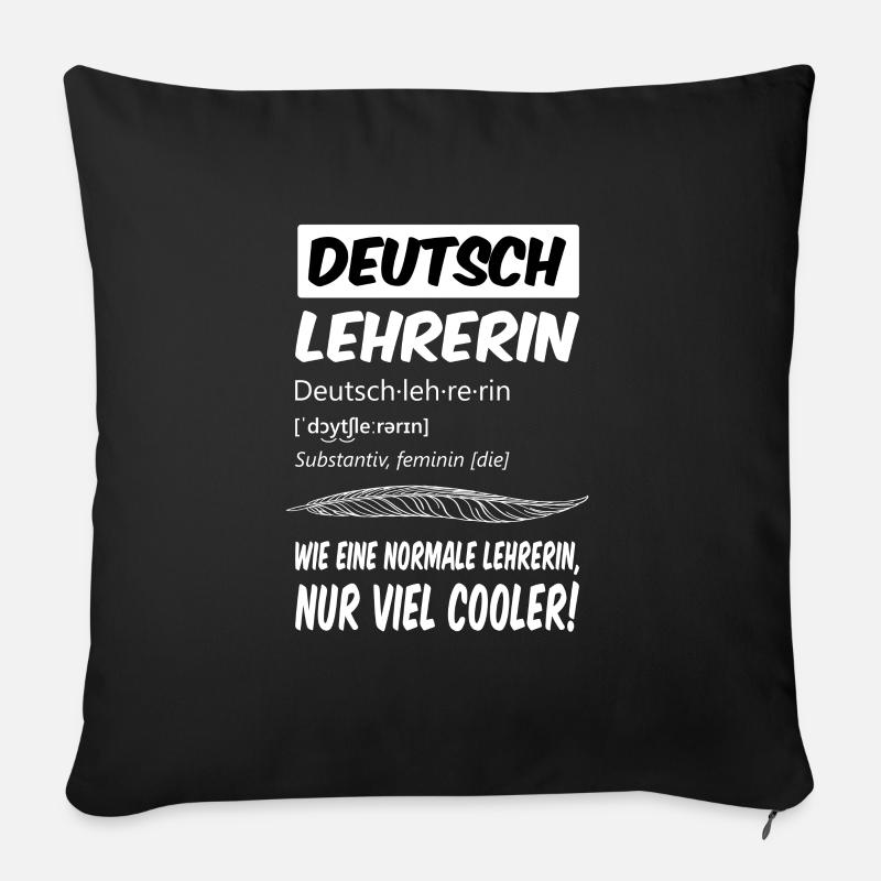 Geschenk Deutschlehrerin - Sofakissenbezug 45 x 45 cm - Schwarz