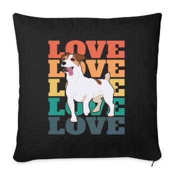 Jack Russell Terrier - Love - Sofa pillowcase 17,3'' x 17,3'' (45 x 45 cm) - black - Front