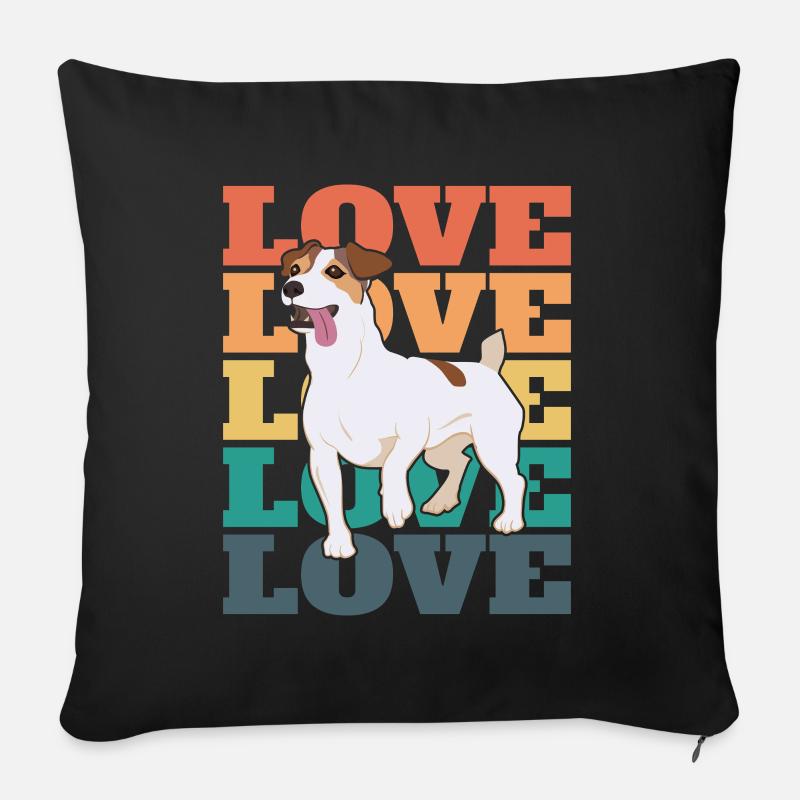 Jack Russell Terrier - Liebe - Sofakissenbezug 45 x 45 cm - Schwarz