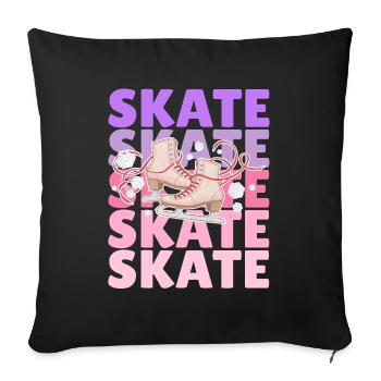 Patinage artistique - Patinage - Housse de coussin décorative 45 x 45 cm - noir - Devant