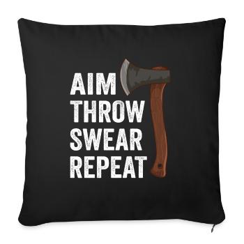Lancer de hache Jurer Répéter Lancer de hache - Housse de coussin décorative 45 x 45 cm - noir - Devant