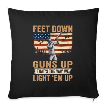 Jäger Feet Down Guns Up Entenjagd - Sofakissenbezug 45 x 45 cm - Schwarz - Vorne