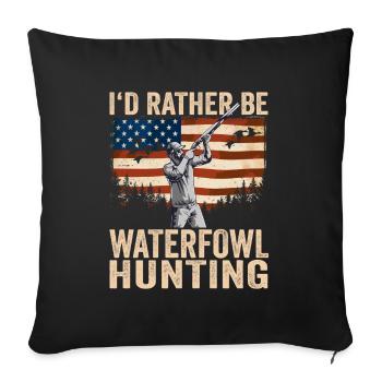 USA I'd Rather Be Waterfowl Hunting - Sofa pillowcase 17,3'' x 17,3'' (45 x 45 cm) - black - Front