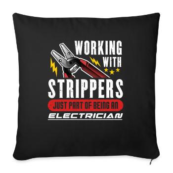 Travailler avec des décapants Electrician Electrics Electrics - Housse de coussin décorative 45 x 45 cm - noir - Devant