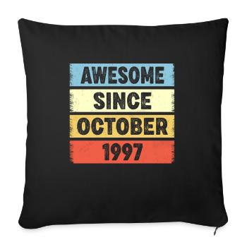 Génial depuis octobre 1997 25ème anniversaire - Housse de coussin décorative 45 x 45 cm - noir - Devant
