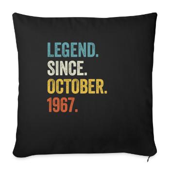 Légende depuis octobre 1967 55e anniversaire - Housse de coussin décorative 45 x 45 cm - noir - Devant