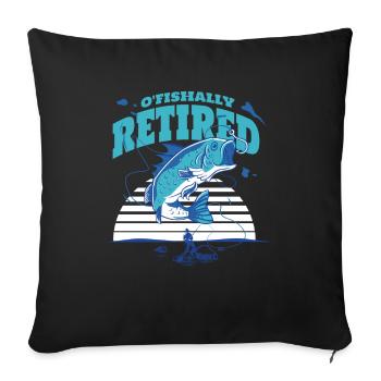 Locataire O’Fishally Retraité Pension Pêcheur Pêcheur - Housse de coussin décorative 45 x 45 cm - noir - Devant