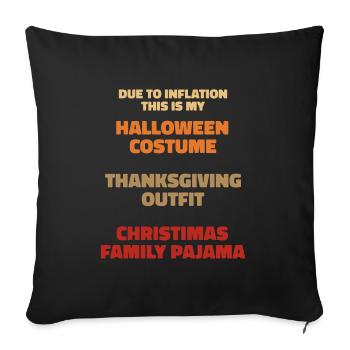 En raison de l’inflation Halloween Thanksgiving - Housse de coussin décorative 45 x 45 cm - noir - Devant