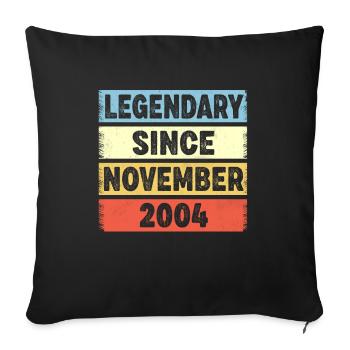 Légendaire depuis novembre 2004 18ème anniversaire - Housse de coussin décorative 45 x 45 cm - noir - Devant