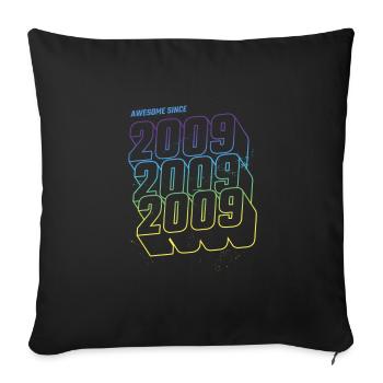14 Years Old Awesome Since 2009 14th Birthday - Sofa pillowcase 17,3'' x 17,3'' (45 x 45 cm) - black - Front