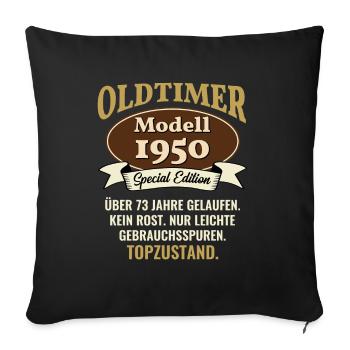 73 years oldtimer model 1950 73rd birthday - Sofa pillowcase 17,3'' x 17,3'' (45 x 45 cm) - black - Front