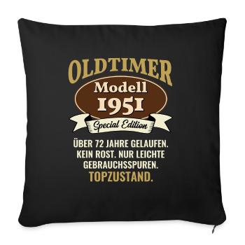 72 years oldtimer model 1951 72nd birthday - Sofa pillowcase 17,3'' x 17,3'' (45 x 45 cm) - black - Front