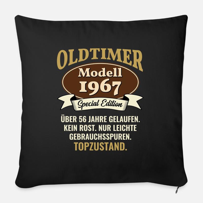 56 Jahre Oldtimer Modell 1967 56. Geburtstag - Sofakissenbezug 45 x 45 cm - Schwarz
