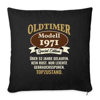 52 years classic car model 1971 52nd birthday - Sofa pillowcase 17,3'' x 17,3'' (45 x 45 cm) - black - Front