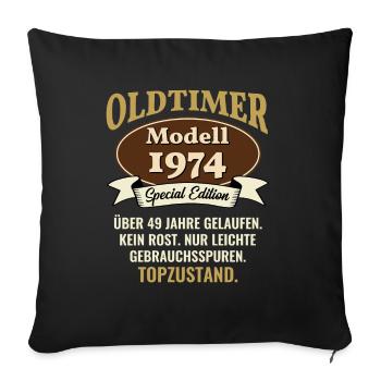 49 years oldtimer model 1974 49th birthday - Sofa pillowcase 17,3'' x 17,3'' (45 x 45 cm) - black - Front