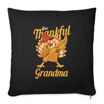 One Thankful Grandma Turkey Family Matching Funny - Sofa pillowcase 17,3'' x 17,3'' (45 x 45 cm) - black - Front