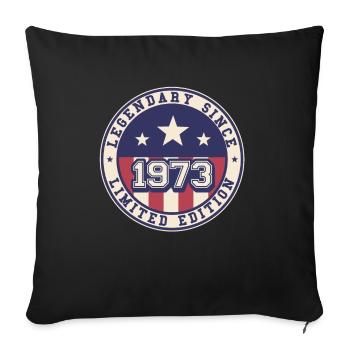 Légendaire depuis 1973 50e anniversaire - Housse de coussin décorative 45 x 45 cm - noir - Devant