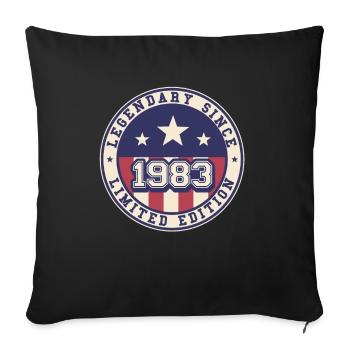 Légendaire depuis 1983 40e anniversaire - Housse de coussin décorative 45 x 45 cm - noir - Devant