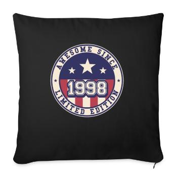 Awesome Since 1998 25. Geburtstag - Sofakissenbezug 45 x 45 cm - Schwarz - Vorne