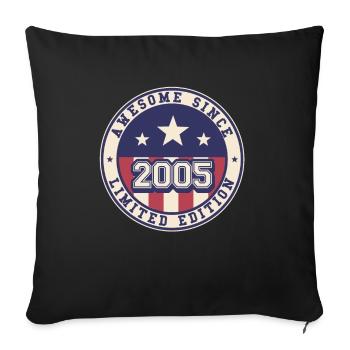 Génial depuis 2005 18ème anniversaire - Housse de coussin décorative 45 x 45 cm - noir - Devant